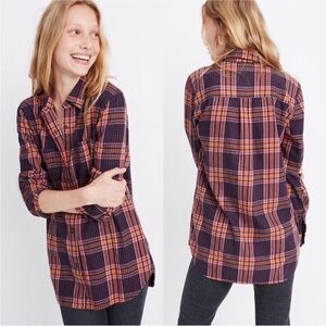 Madewell Classic Ex-Boyfriend Shirt Women's Flannel in Edith Plaid Size Small